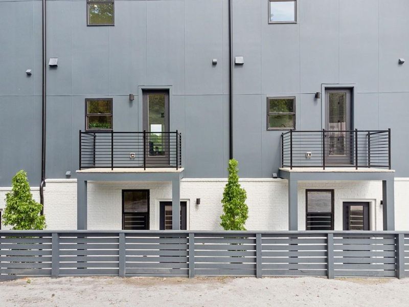 Exterior details and patio area of a home in Arlo Modern, Atlanta (Image 25).