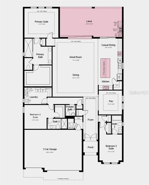 2D floor plan layout of this home in Center Lake Ranch Community Group Page, St. Cloud, FL (Image 4).