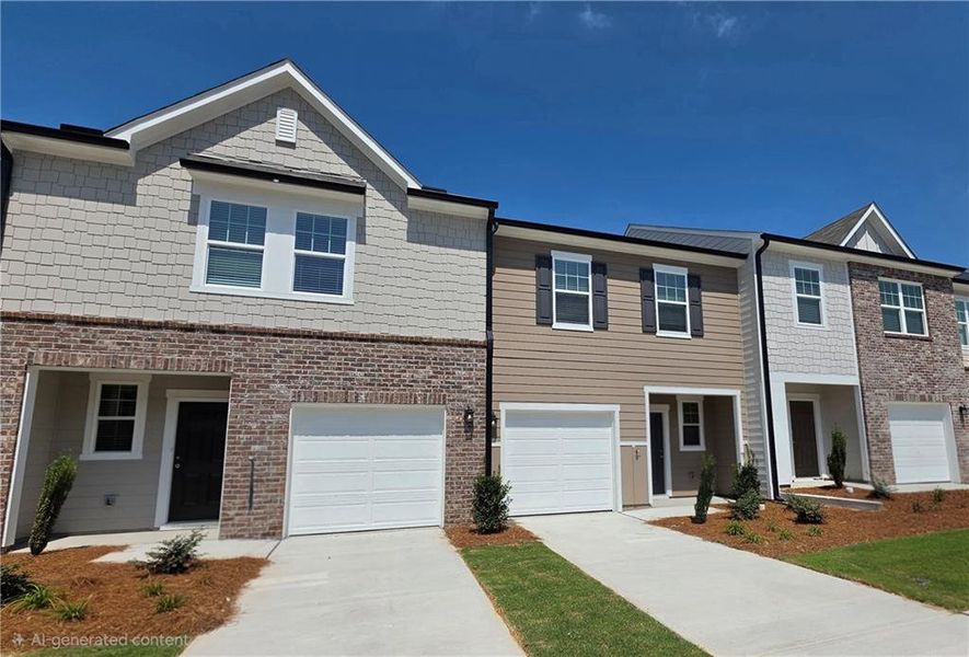 Front exterior of a new home in Kingston Cove, Auburn, GA, highlighting curb appeal (Image 1). Front exterior of a new home in Kingston Cove, Auburn, GA, highlighting curb appeal (Image 1).