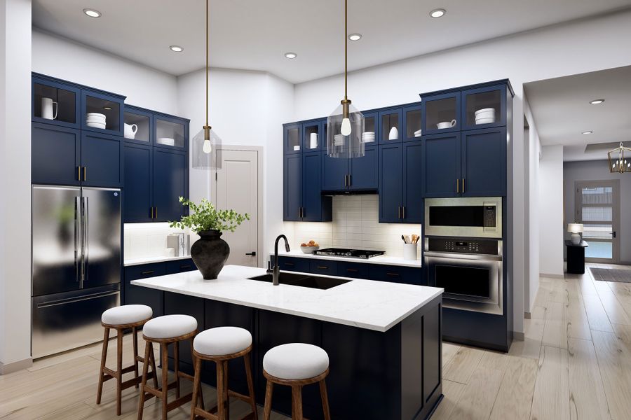 Representative furnished interior of a home built from the The Chamomile by David Weekley Homes in Headwaters 60' - Executive Series, Dripping Springs (Image 5).