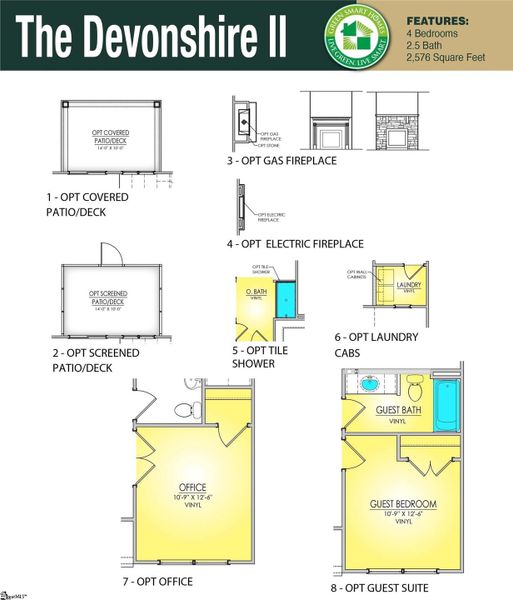 2D floor plan layout of this home in Shiloh Trail, Wellford, SC (Image 3).