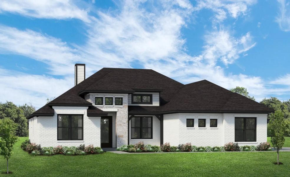 Representative exterior photo of a completed home built from the The Rhett by Elmwood Custom Homes in Matthews Farm, Venus, TX (Image 5). Representative exterior photo of a completed home built from the The Rhett by Elmwood Custom Homes in Matthews Farm, Venus, TX (Image 5).