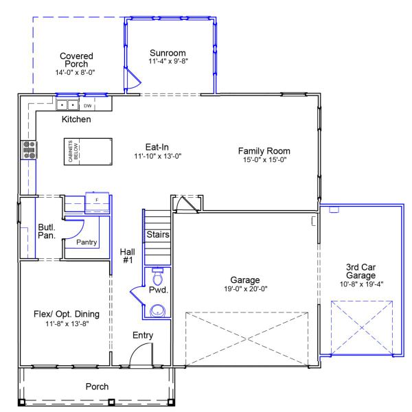 2D floor plan layout of this home in Fieldstone, Lexington, NC (Image 2).