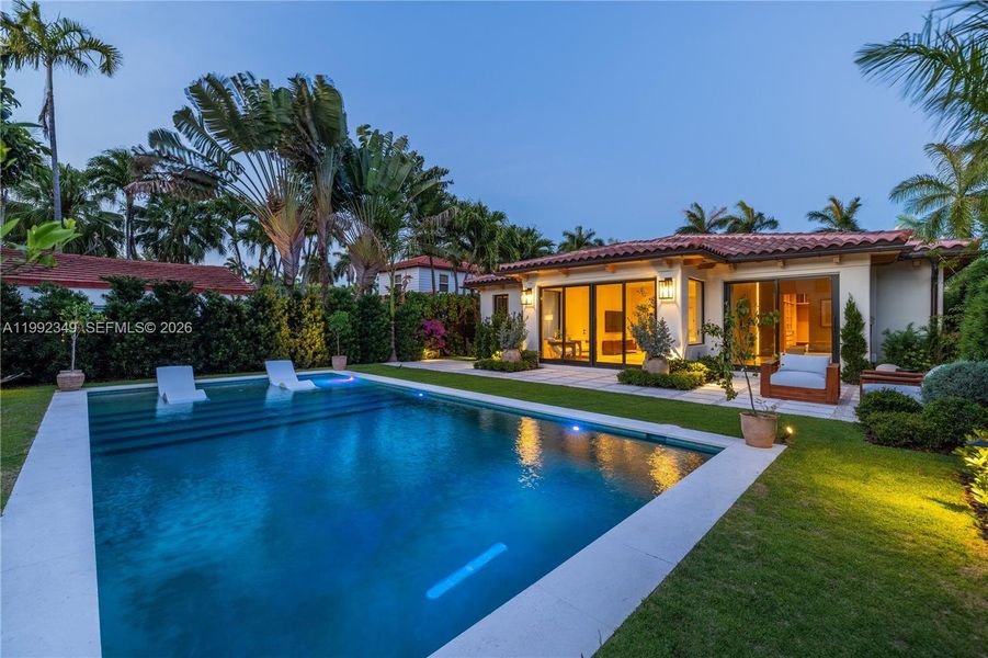 Exterior details and patio area of a home in , Miami Beach (Image 22). Exterior details and patio area of a home in , Miami Beach (Image 22).