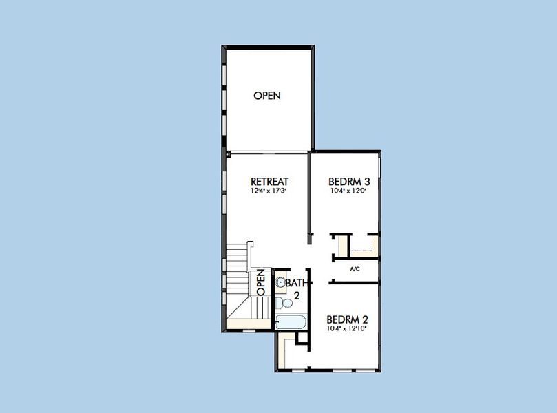 2D floor plan layout for the The Elis by David Weekley Homes in Reflections at Olympus – Valor, Clermont, FL (Image 3).