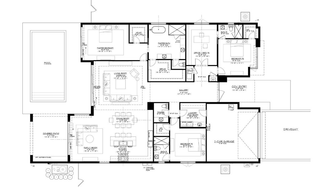 2D floor plan layout for the Mendocino by Ellish Builders in Delray Ridge, Boca Raton, FL (Image 2). 2D floor plan layout for the Mendocino by Ellish Builders in Delray Ridge, Boca Raton, FL (Image 2).