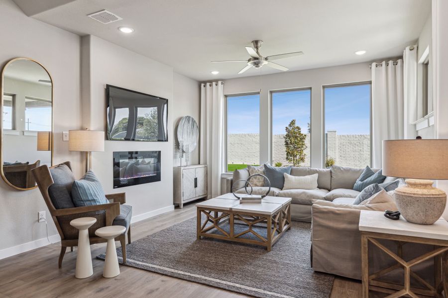 Living Room in the Wimbledon home plan by Trophy Signature Homes