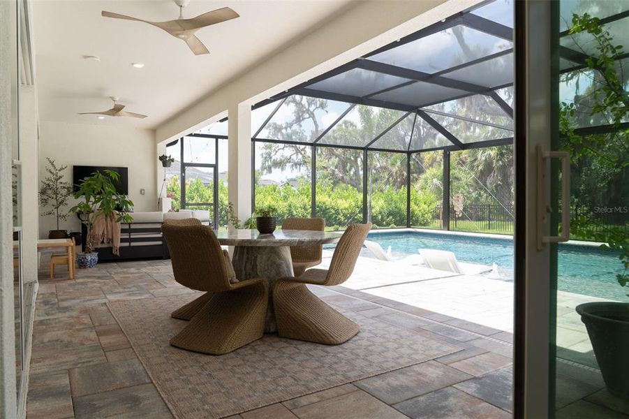 Exterior details and patio area of a home in Skye Ranch Community Group Page, Sarasota (Image 3).