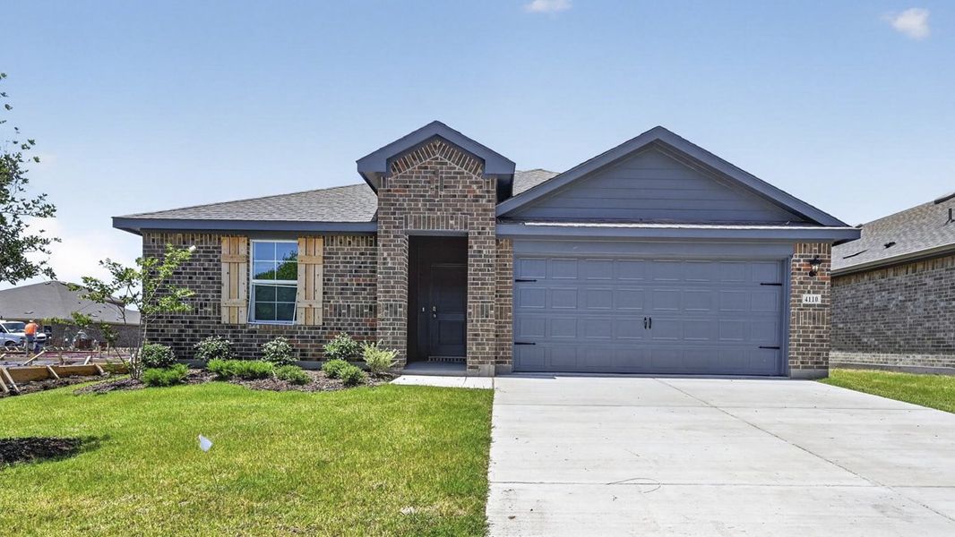 Front exterior of a new home in Sanger Circle, Sanger, TX, highlighting curb appeal (Image 1). Front exterior of a new home in Sanger Circle, Sanger, TX, highlighting curb appeal (Image 1).