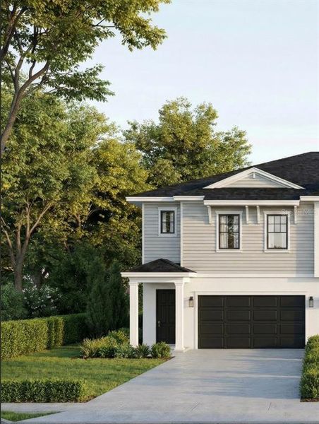 Front exterior of a new home in , Tampa, FL, highlighting curb appeal (Image 1). Front exterior of a new home in , Tampa, FL, highlighting curb appeal (Image 1).