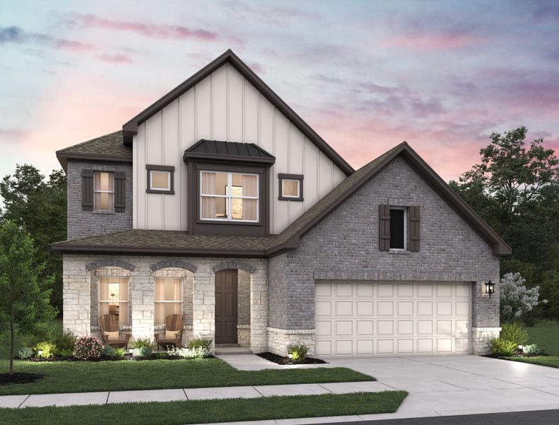 Representative exterior photo of a completed home built from the Jordan by Ashton Woods in Hennersby Hollow, San Antonio, TX (Image 20).