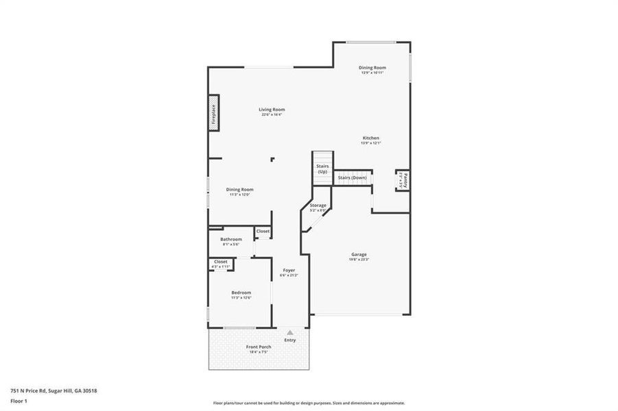 2D floor plan layout of this home in , Buford, GA (Image 5).