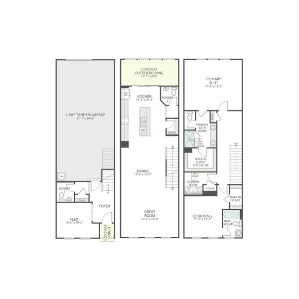 2D floor plan layout of this home in Old Town Village, Waxhaw, NC (Image 3). 2D floor plan layout of this home in Old Town Village, Waxhaw, NC (Image 3).