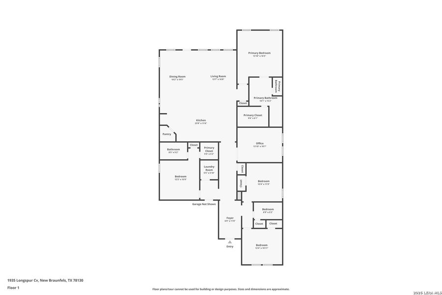 2D floor plan layout of this home in Voss Farms, New Braunfels, TX (Image 3).