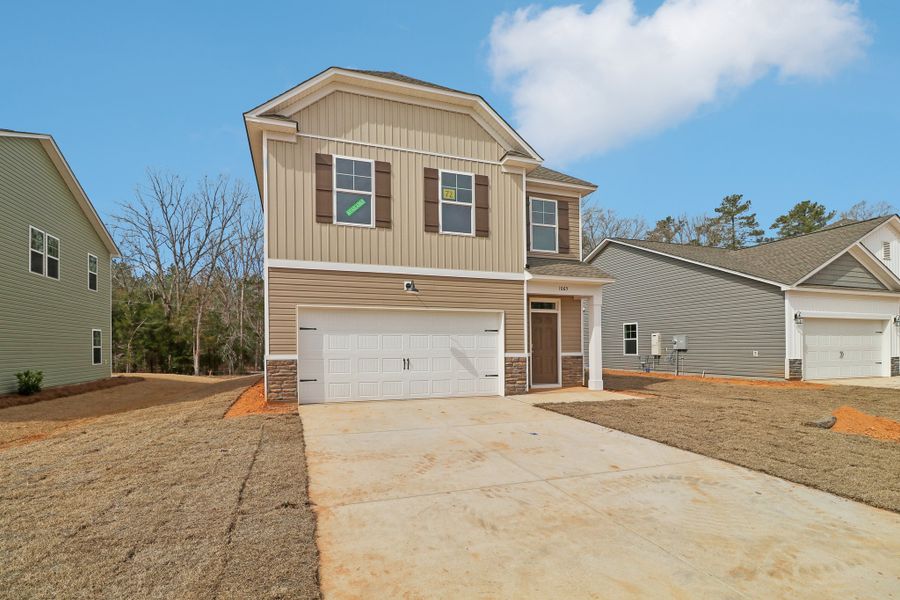 Representative exterior photo of a completed home built from the Hidden Creek II by Great Southern Homes in Worthington, Hephzibah, GA (Image 24).