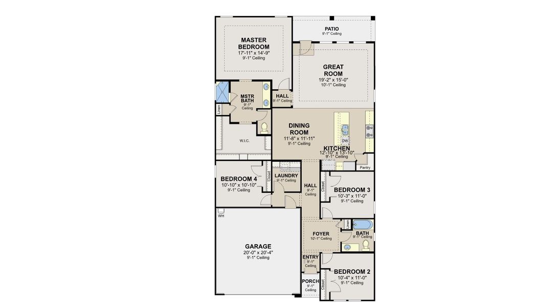 2D floor plan layout for the Tularosa by Hakes Brothers in Hickory Ridge Estates, Elmendorf, TX (Image 3). 2D floor plan layout for the Tularosa by Hakes Brothers in Hickory Ridge Estates, Elmendorf, TX (Image 3).