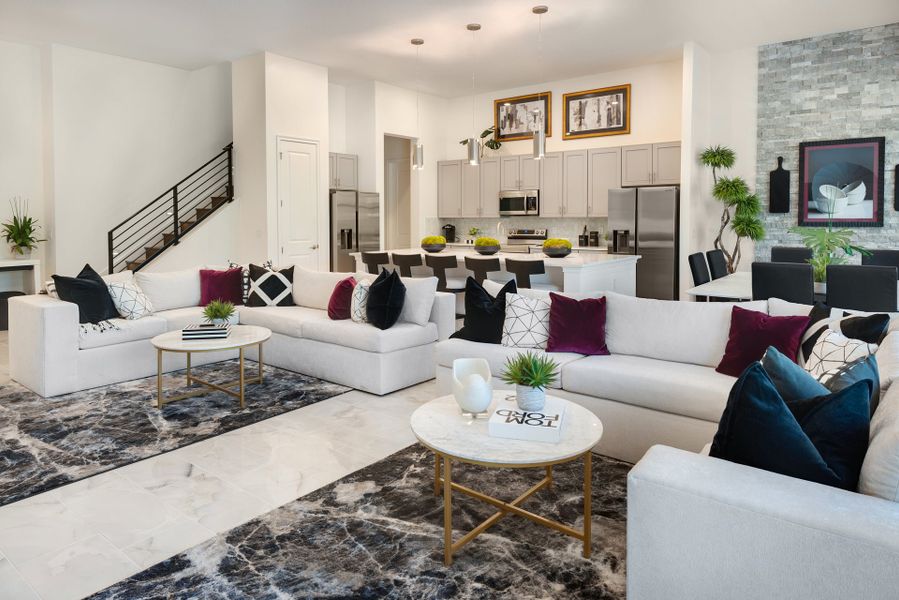 Representative furnished interior of a home built from the Waterfall by Park Square Residential in Paradiso Grande, Orlando (Image 10).