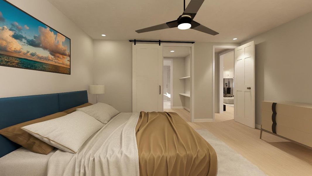 Master BR w Sliding Door view - Photo