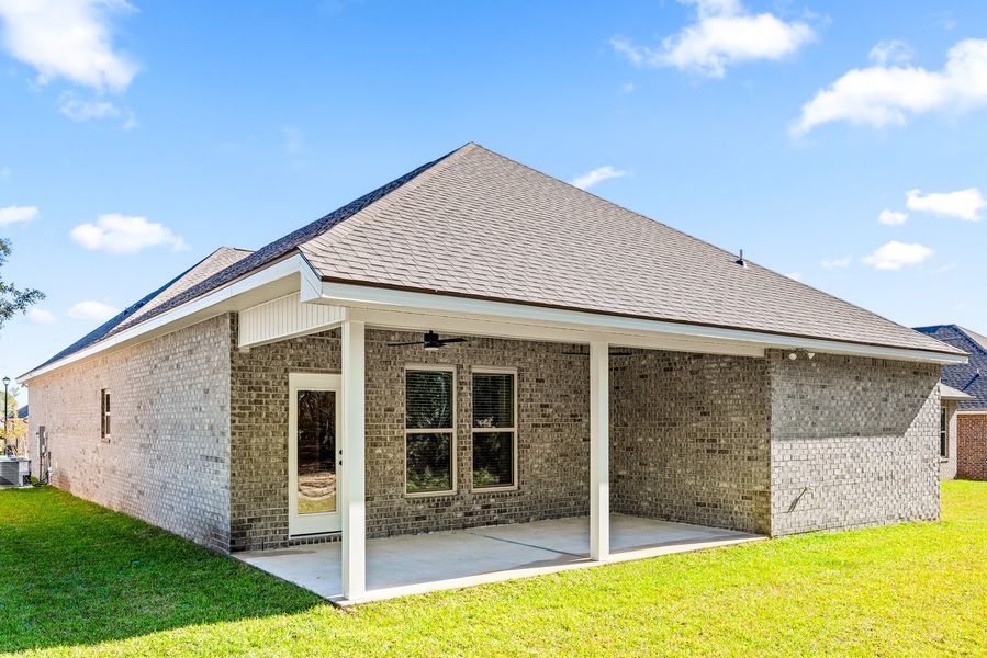 Exterior details and patio area of a home in Sentinel Ridge, Pace (Image 3). Exterior details and patio area of a home in Sentinel Ridge, Pace (Image 3).