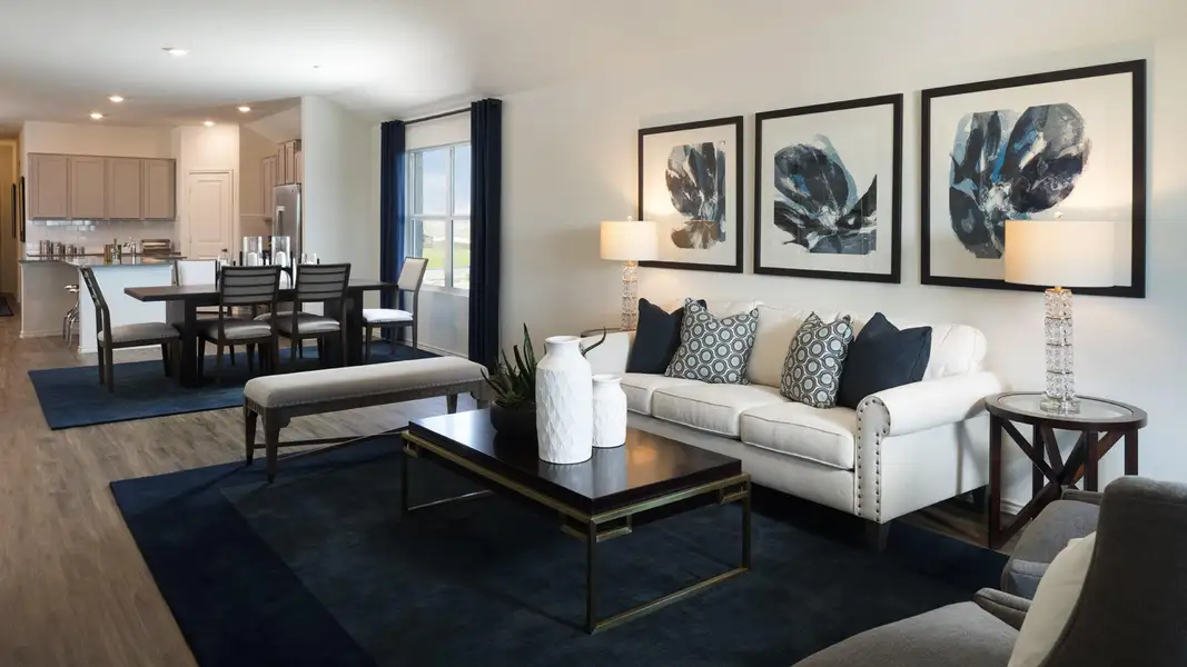 Furnished interior view inside a new home in Plum Creek North: Claremont Collection, Kyle (Image 7).