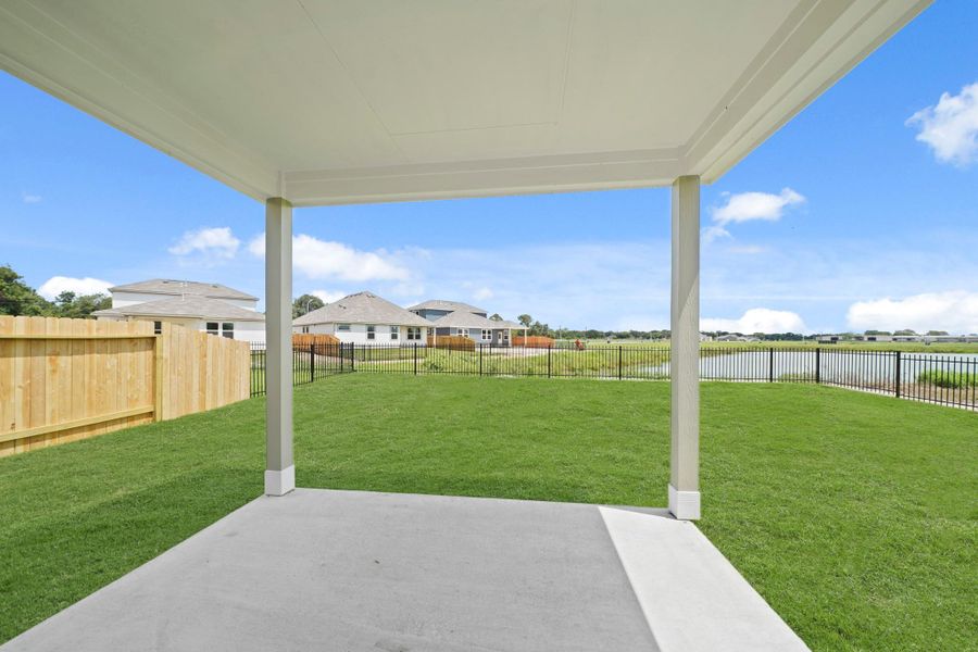 Exterior details and patio area of a home in Russell Ranch, Bay City (Image 3).