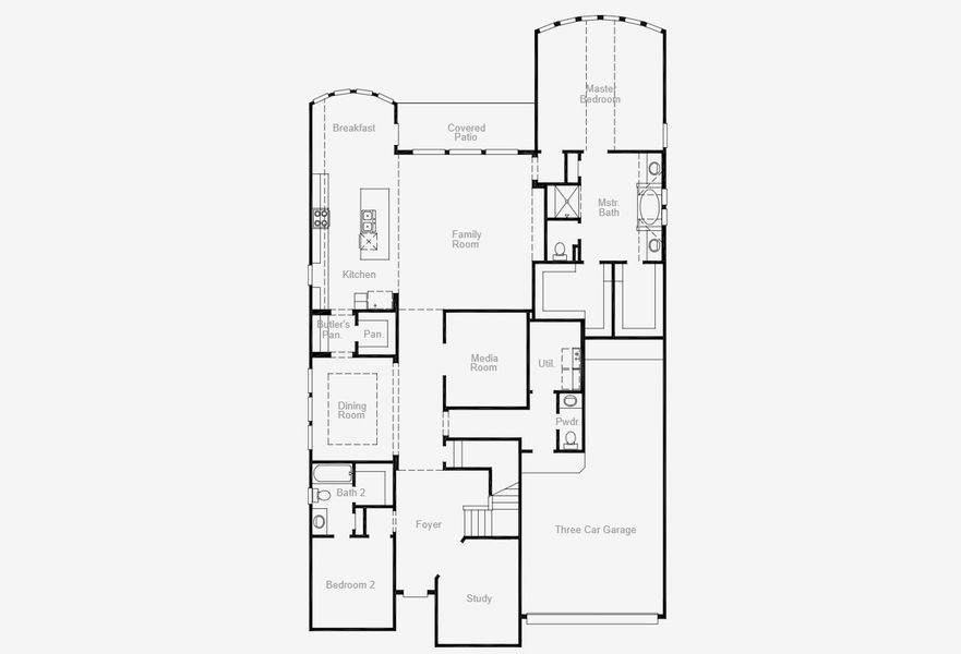 2D floor plan layout for the Giddings (3406-HV-45) by Coventry Homes in Candela 60', Richmond, TX (Image 19).