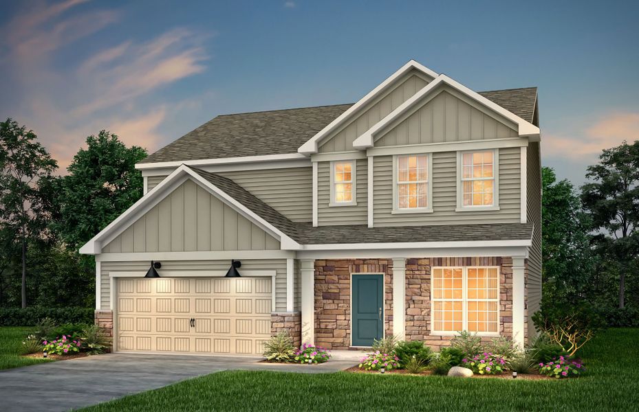 Front exterior of a new home in Cannon Run, Concord, NC, highlighting curb appeal (Image 18).