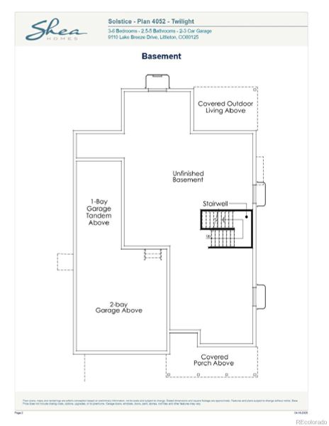 2D floor plan layout of this home in Stargaze at Solstice, Littleton, CO (Image 6). 2D floor plan layout of this home in Stargaze at Solstice, Littleton, CO (Image 6).