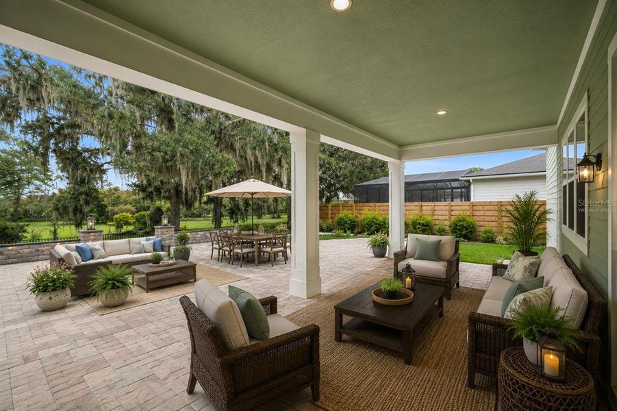 Exterior details and patio area of a home in Weslyn Park at Sunbridge, St. Cloud (Image 4).