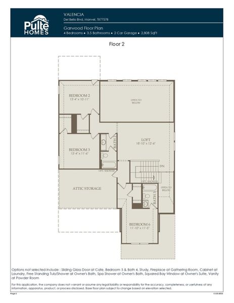 2D floor plan layout of this home in Valencia, Manvel, TX (Image 4).