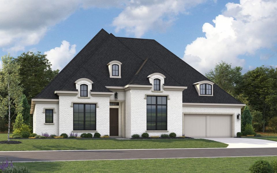 Representative exterior photo of a completed home built from the 6011 by Tradition Homes in Mustang Lakes, McKinney, TX (Image 20).