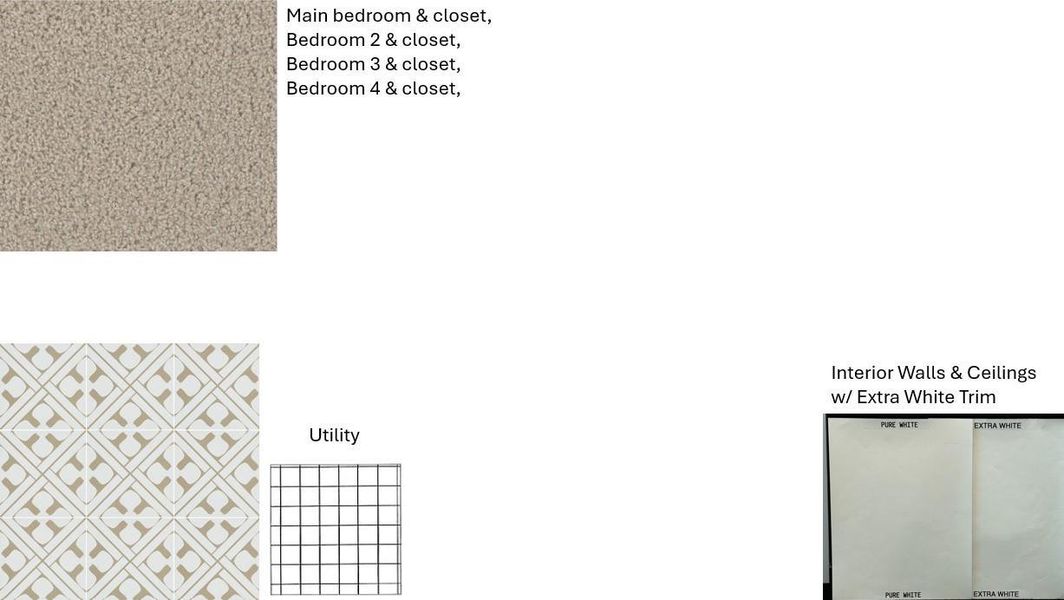 A unique floor tile for the utility room will bring the space to life. Carpet and paint selections featuring a lush carpet with a crisp white paint on the walls. A unique floor tile for the utility room will bring the space to life. Carpet and paint selections featuring a lush carpet with a crisp white paint on the walls.