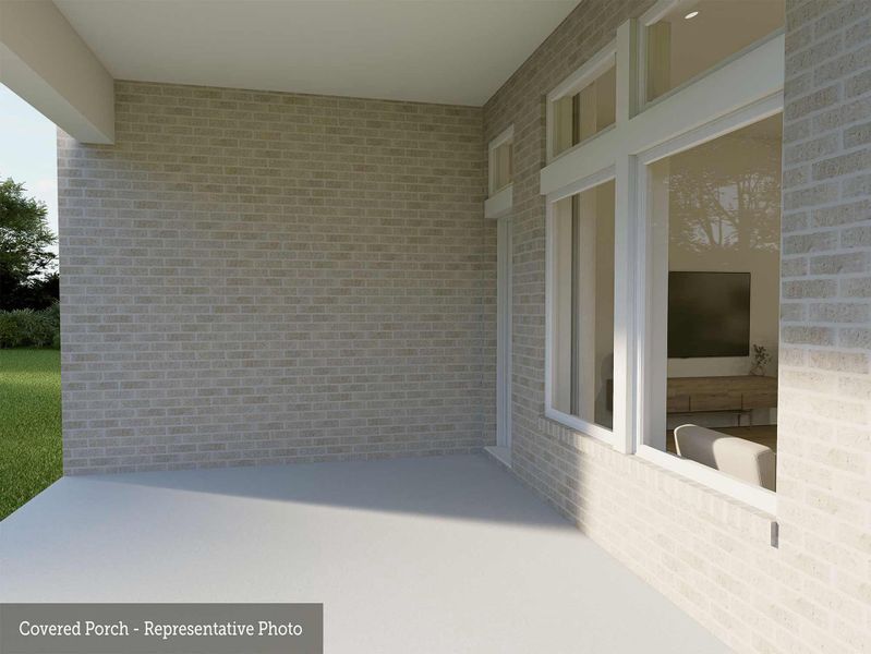 Exterior details and patio area of a home in Walden Creek – Reserve Collection, Montgomery (Image 2). Exterior details and patio area of a home in Walden Creek – Reserve Collection, Montgomery (Image 2).