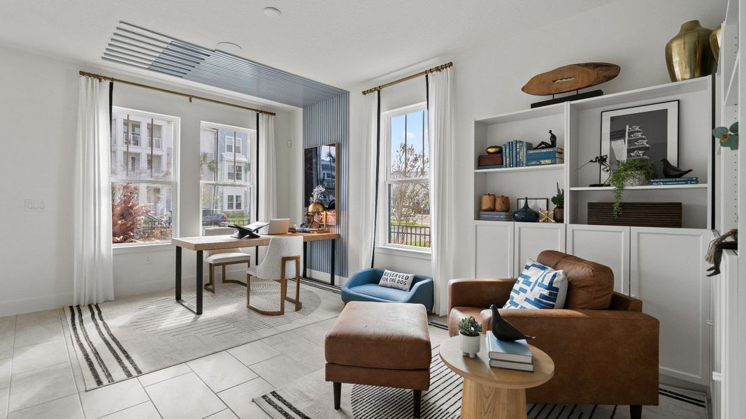 Furnished interior view inside a new home in Parkview at Hamlin, Winter Garden (Image 9).