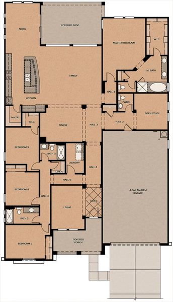 2D floor plan layout for the Duncan's Point by Fulton Homes in Sonoma Coast at Escalante, Surprise, AZ (Image 3). 2D floor plan layout for the Duncan's Point by Fulton Homes in Sonoma Coast at Escalante, Surprise, AZ (Image 3).