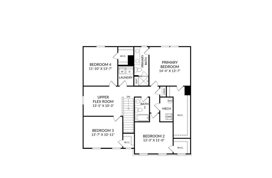 2D floor plan layout for the The Vickery by Stanley Martin Homes in River Oaks, Locust Grove, GA (Image 6).