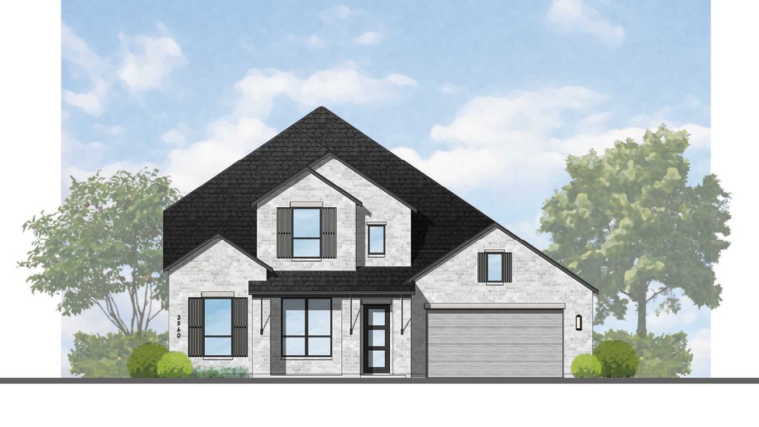 Representative rendering of the exterior for the Telford Plan by Highland Homes (Image 3).