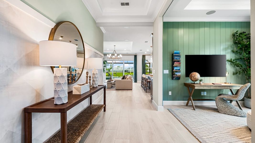 Representative furnished interior of a home built from the Marino by Taylor Morrison in Esplanade at Kingston, Estero (Image 10). Representative furnished interior of a home built from the Marino by Taylor Morrison in Esplanade at Kingston, Estero (Image 10).