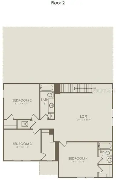 2D floor plan layout of this home in Hartford Terrace, Davenport, FL (Image 3).