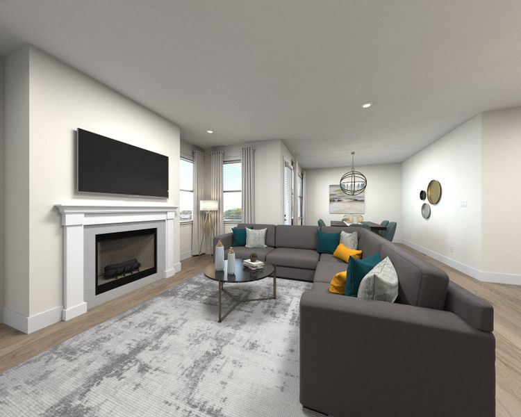 Spend family movie nights in the spacious great room.