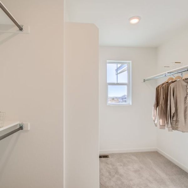 Spire owners walk in closet