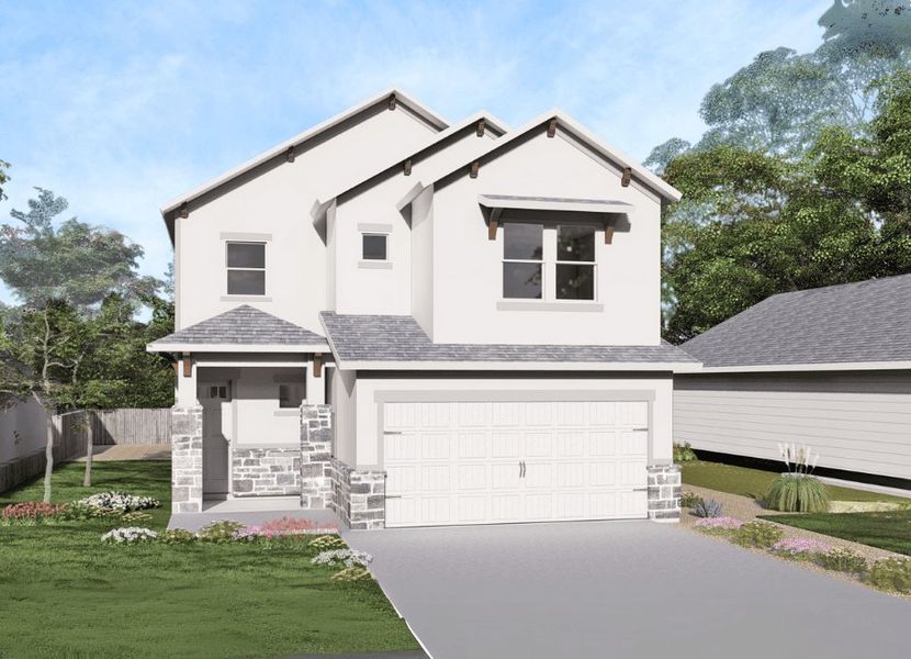 Image 3 representing the Aurora 2154 S by Saratoga Homes in Morningstar, Georgetown, TX.