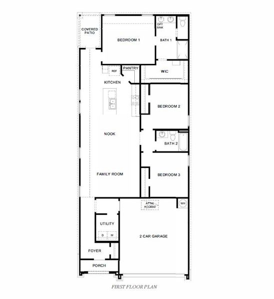 2D floor plan layout for the Diana by D.R. Horton in Sorrento, Richmond, TX (Image 3).