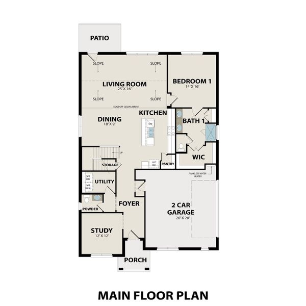 2D floor plan layout of this home in Benders Cove, Mount Juliet, TN (Image 3).