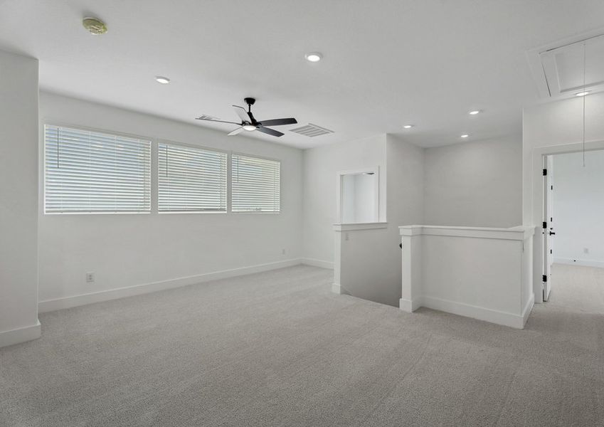 The loft on the second floor is perfect for a game room or play room. The loft on the second floor is perfect for a game room or play room.