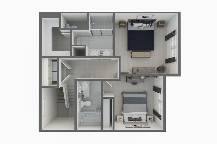 2D floor plan layout for the F by Tri Pointe Homes in Candelas Townhomes, Arvada, CO (Image 2). 2D floor plan layout for the F by Tri Pointe Homes in Candelas Townhomes, Arvada, CO (Image 2).