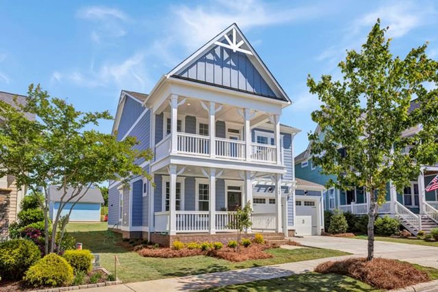 Representative exterior photo of a completed home built from the Lexa by True Homes in Lake Royale, Louisburg, NC (Image 2). Representative exterior photo of a completed home built from the Lexa by True Homes in Lake Royale, Louisburg, NC (Image 2).