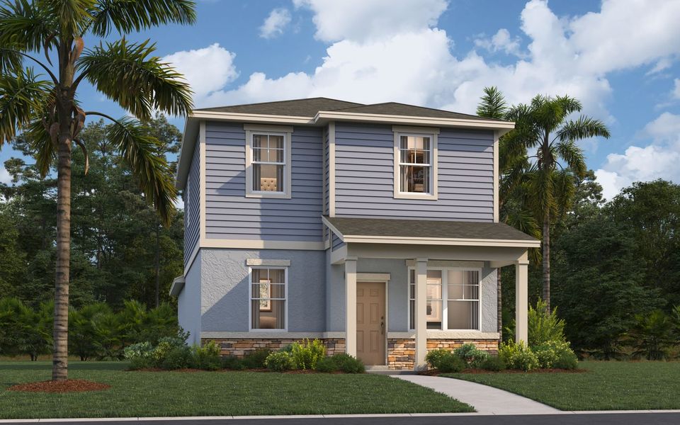 Representative exterior photo of a completed home built from the Logan by Stanley Martin Homes in Brack Ranch, St. Cloud, FL (Image 20). Representative exterior photo of a completed home built from the Logan by Stanley Martin Homes in Brack Ranch, St. Cloud, FL (Image 20).