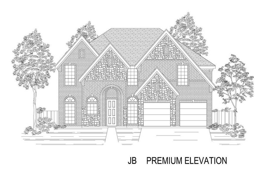 Representative rendering of the exterior for the Hillcrest 45 2F (w/Media) by First Texas Homes (Image 15).