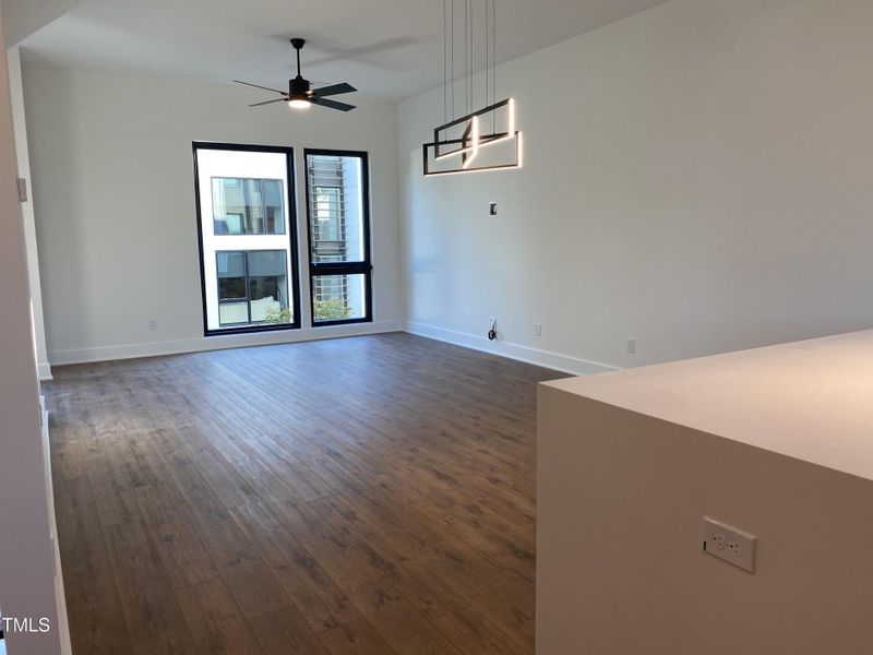 Dining Room with Modern Lighting